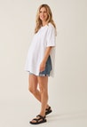 Oversized t-shirt med slits - Vit