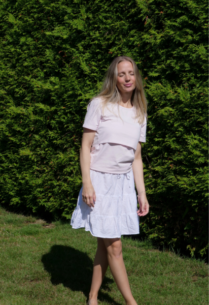 Amningstopp med kort ärm Essential - Pastel Pink - FÖRBESTÄLL - preliminär leverans v29