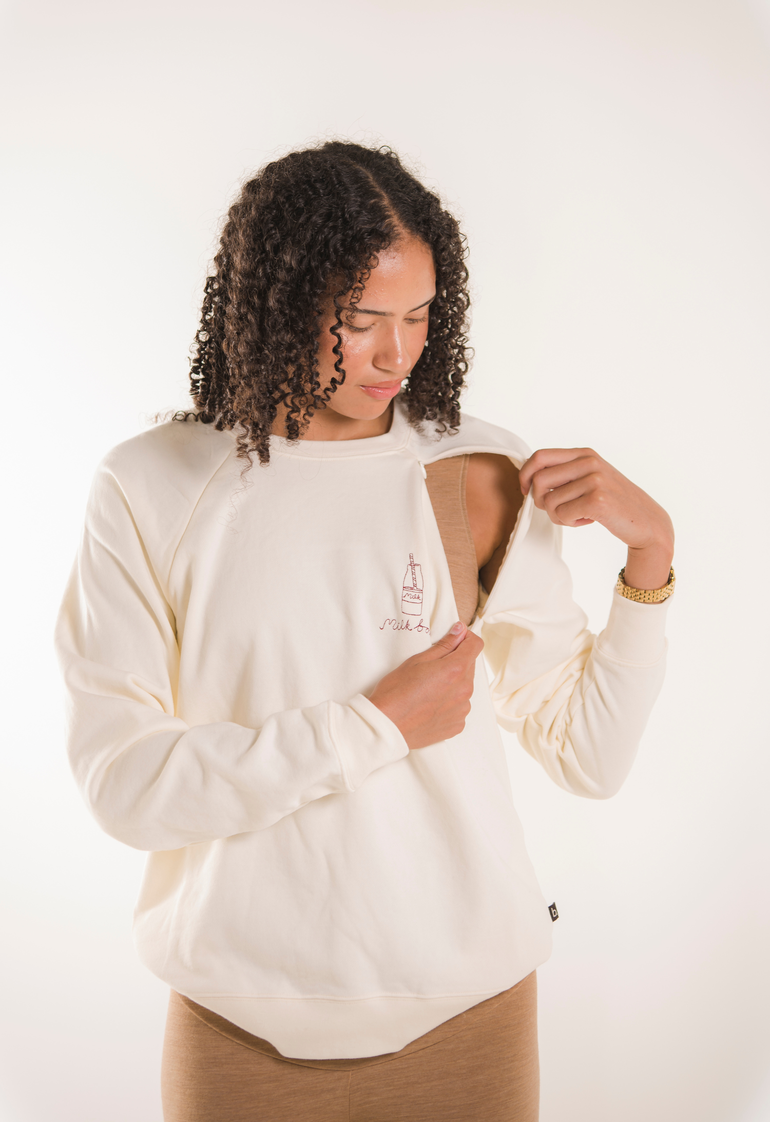 Sweatshirt för amning Milk bar - Off white