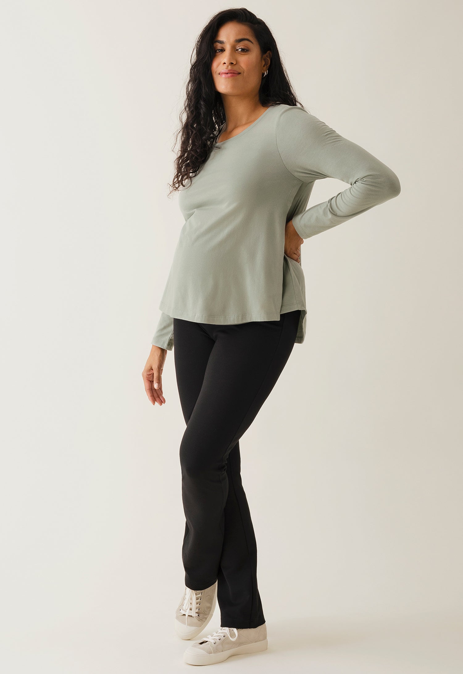 Product Image for The shirt l/s top - Green Tea - XS