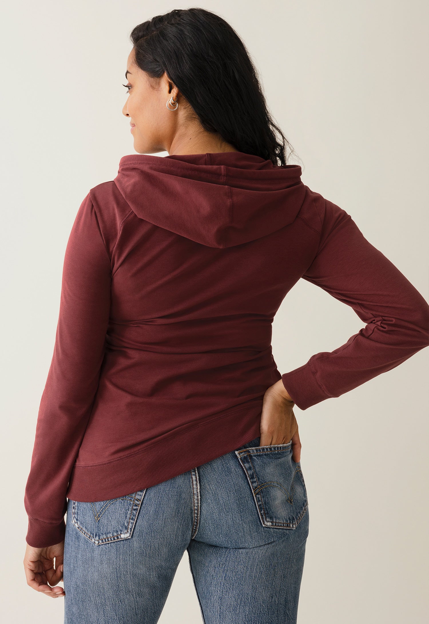 Product Image for Hoodie med fleecefodrad amningsfunktion - Port Red - S
