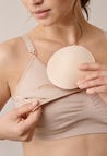 Seamless amningsbh med pads - Beige