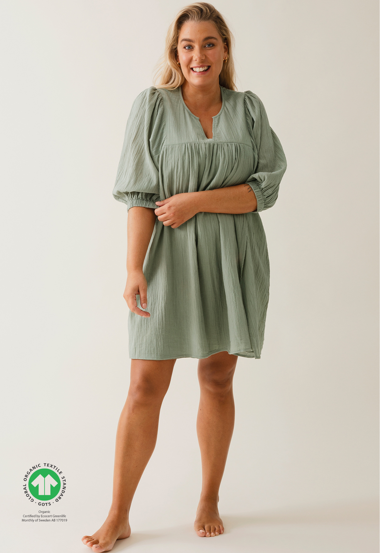 Boho miniklänning - Green Tea