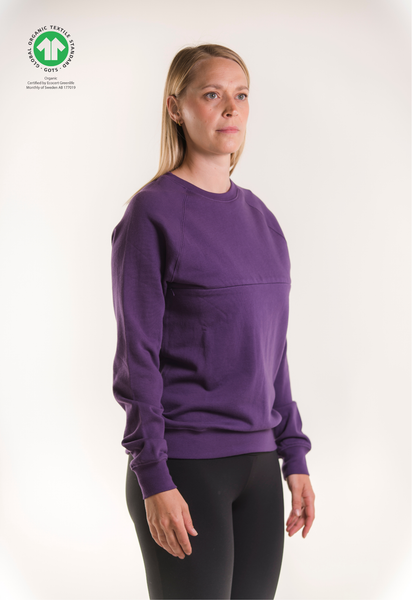 Sweatshirt med amningsfunktion - Lila