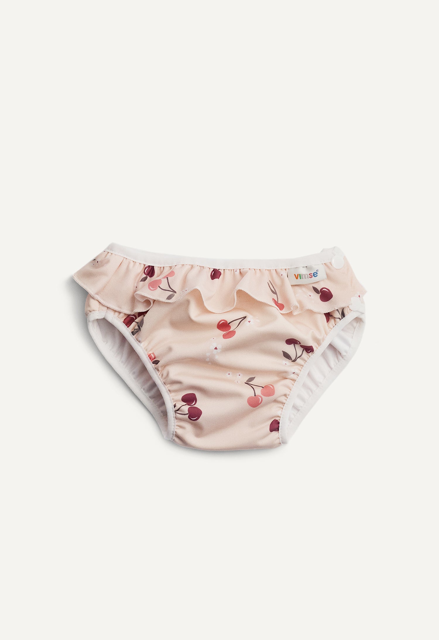Product Image for Badblöja med sidoknäppning - Körsbär med volang - 13-17 kg