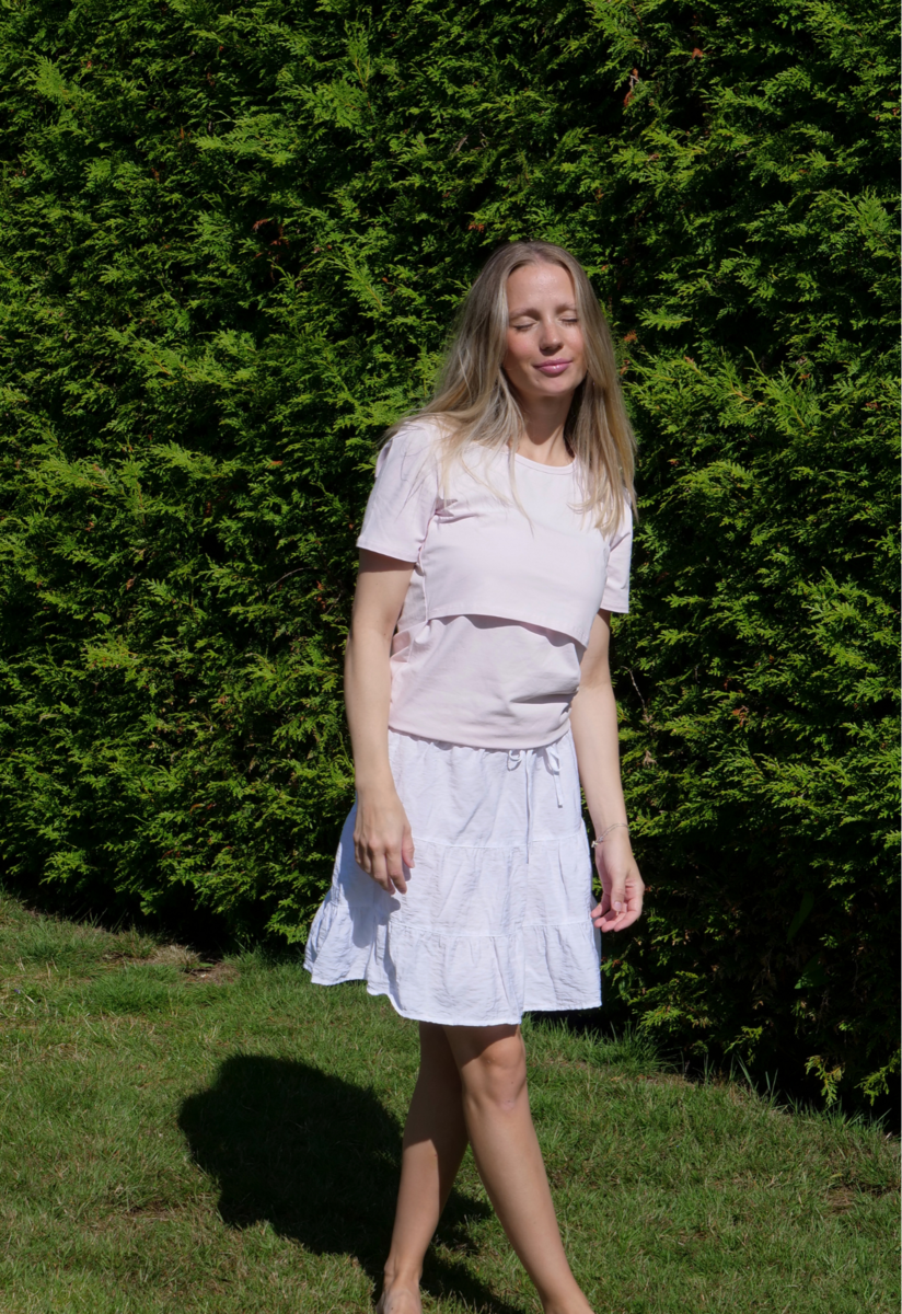 Amningstopp med kort ärm Essential - Pastel Pink - FÖRBESTÄLL - preliminär leverans v29