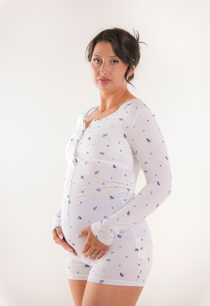 Gravidpyjamas - Blommig