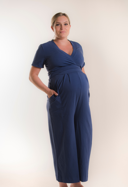 Jumpsuit gravid med amningsfunktion - Blå