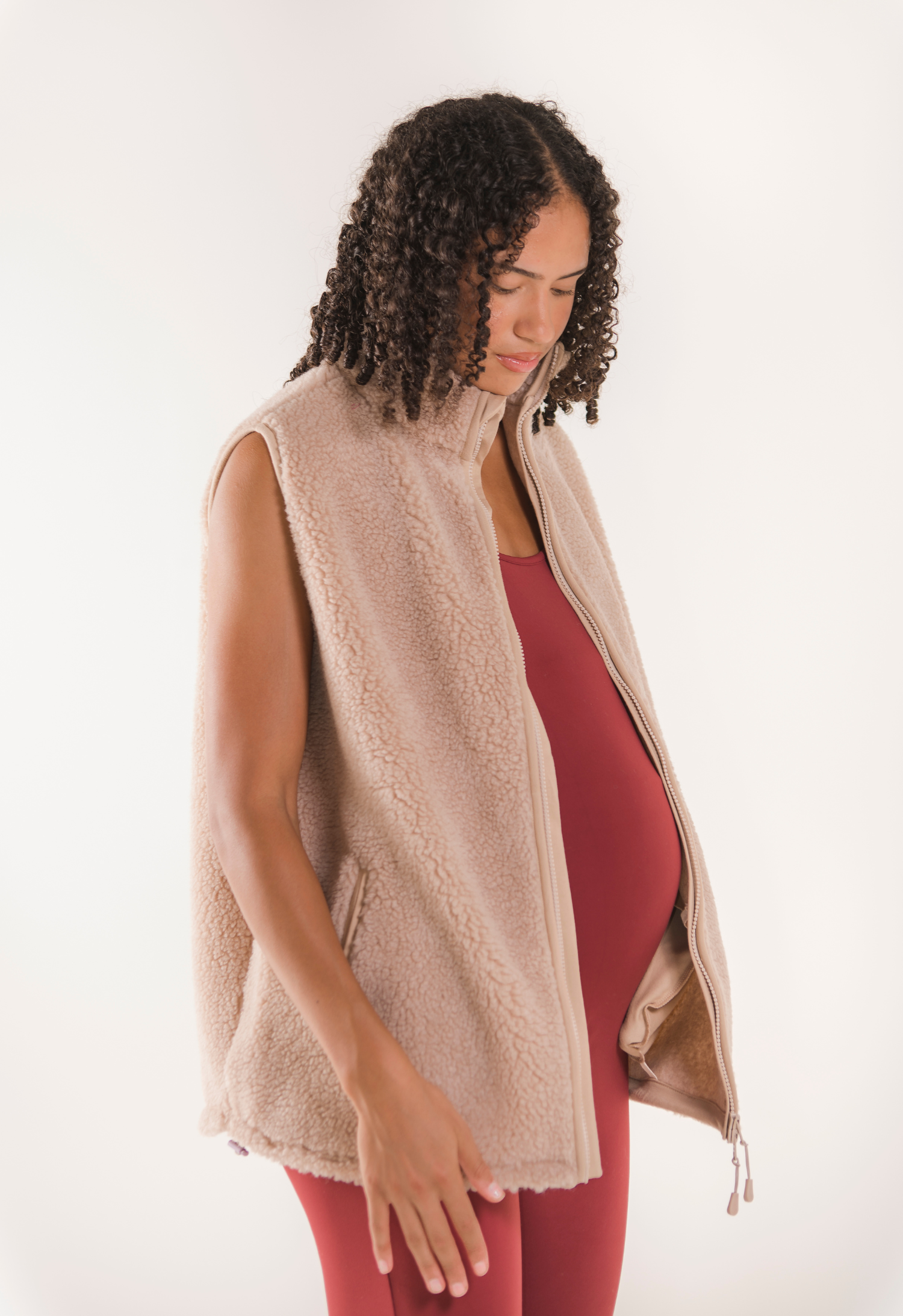 Pile fleeceväst - Beige