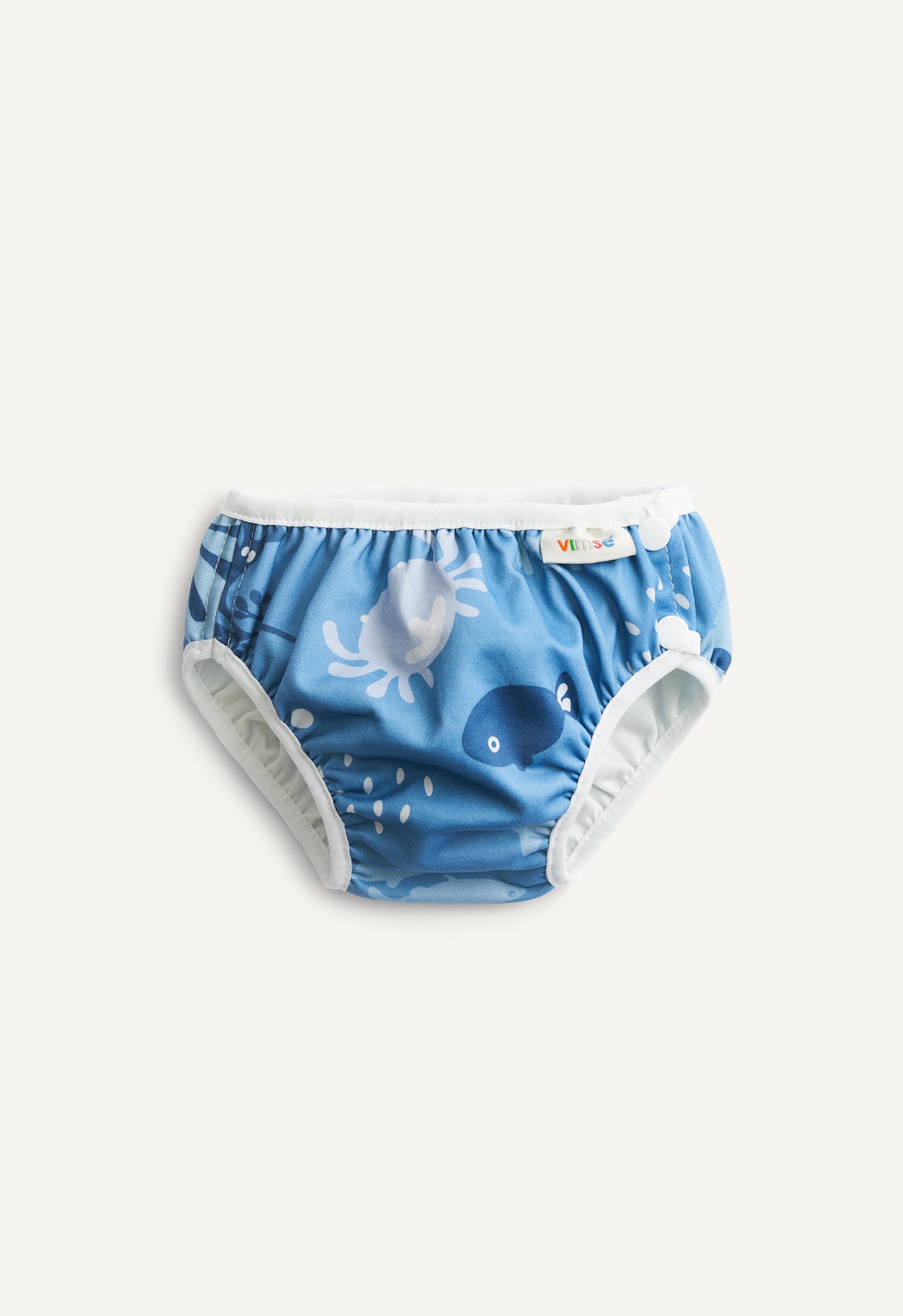 Product Image for Badblöja med sidoknäppning - Blå print - 13-17 kg