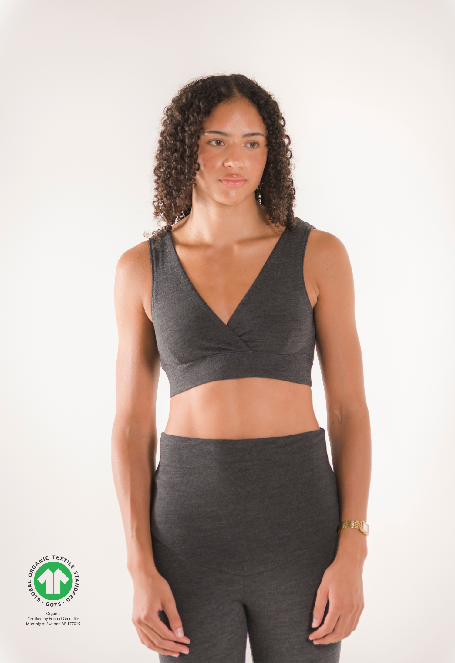 Amningsbh i merinoull - Dark Grey Melange