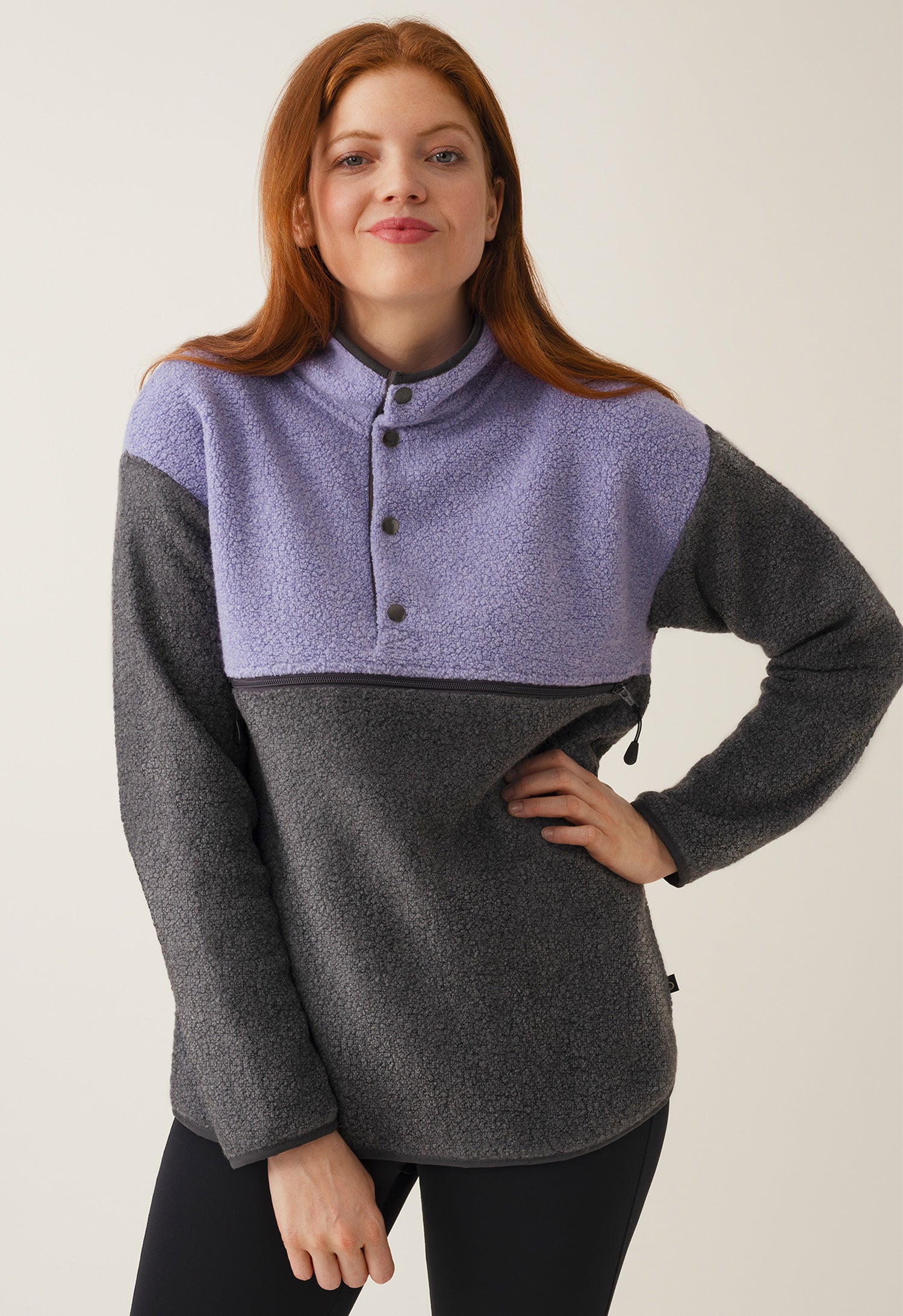 Product Image for Fleecetröja i ull 90s - Lila - S/M