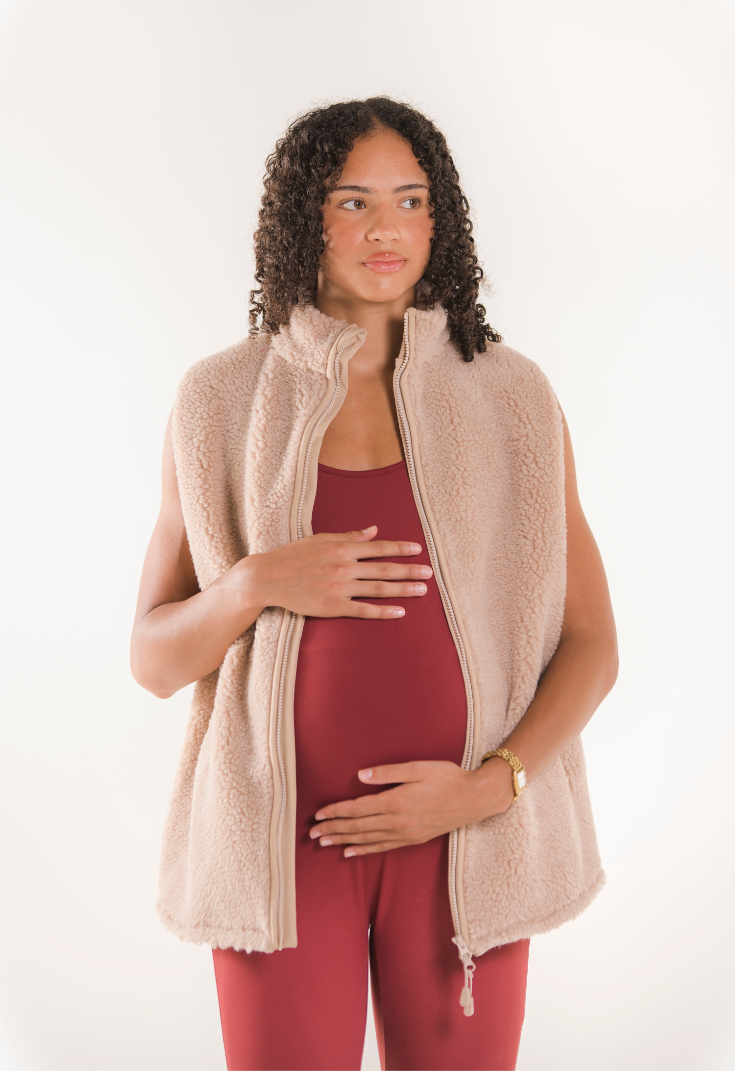 Pile fleeceväst - Beige