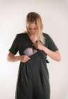 Jumpsuit gravid med amningsfunktion - Deep Green