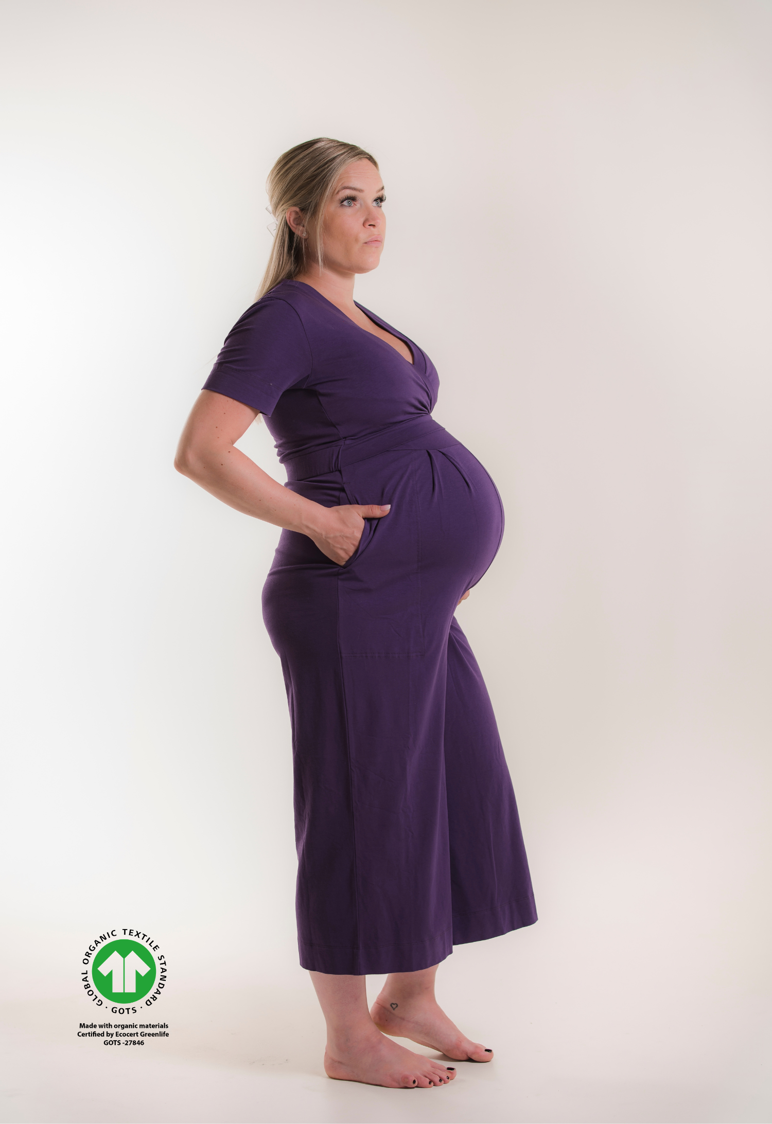 Jumpsuit gravid med amningsfunktion - Lila