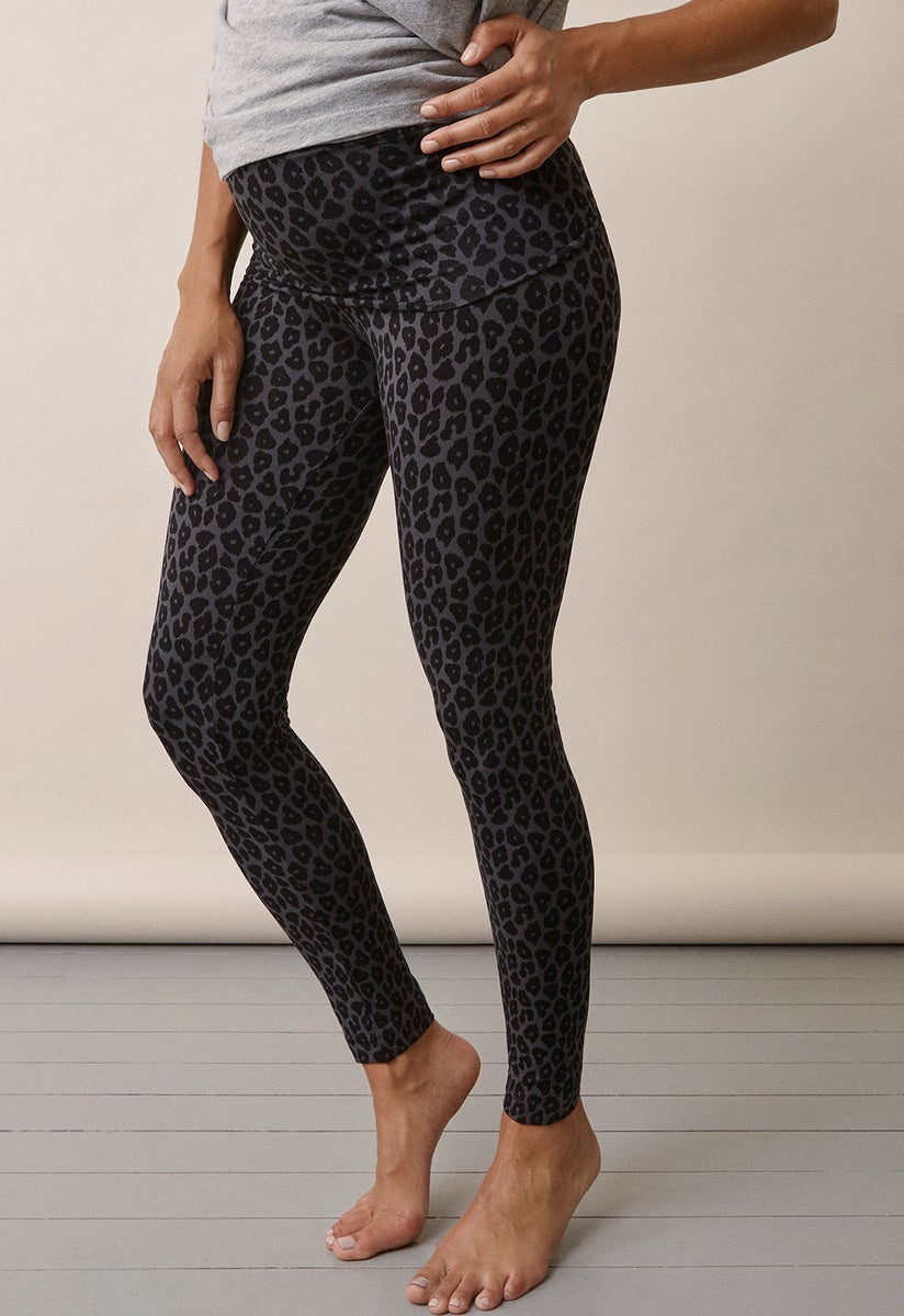 OONO Leggings Leo Print Grey/Black
