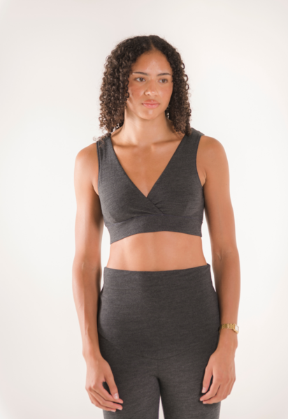 Amningsbh i merinoull - Dark Grey Melange