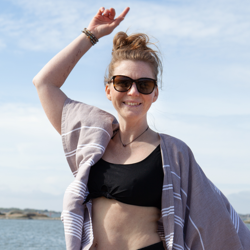 Ribbad badtopp - Crop Top - Svart