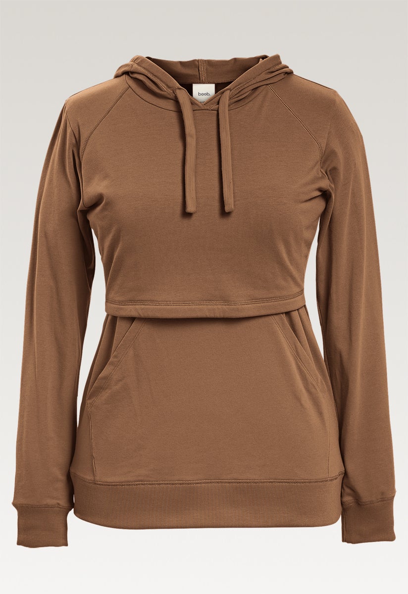 Hoodie med fleecefunktion - Hazelnut