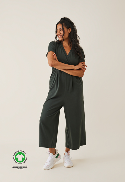Jumpsuit gravid med amningsfunktion - Deep Green