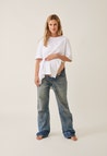 Oversized t-shirt med slits - Vit