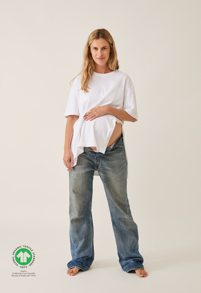 Oversized t-shirt med slits - Vit