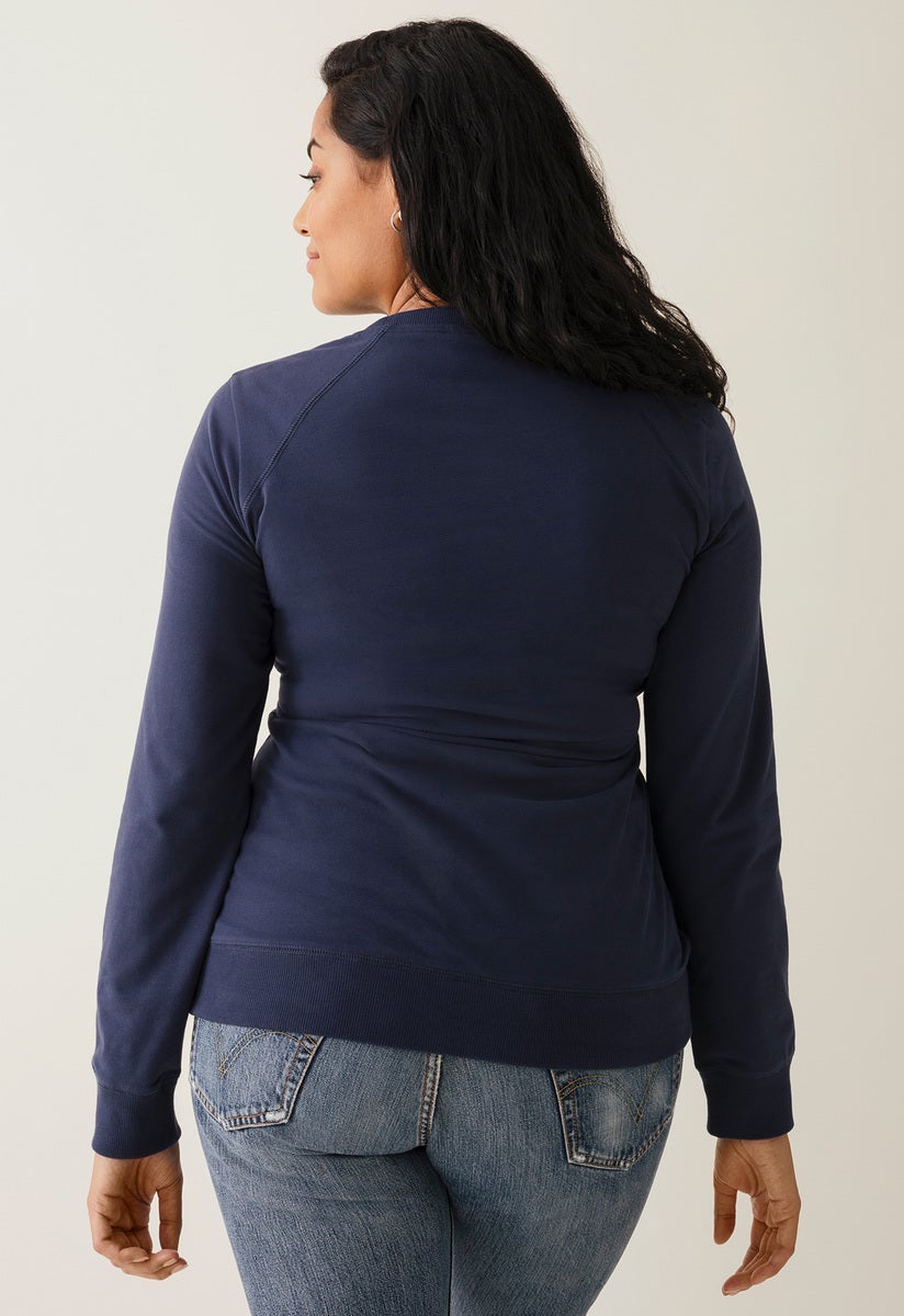 Sweatshirt med fleecefodrad amningsfunktion - Marinblå