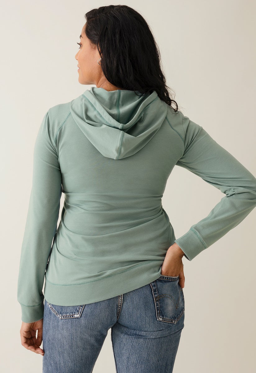 Hoodie med fleecefodrad amningsfunktion - Mint