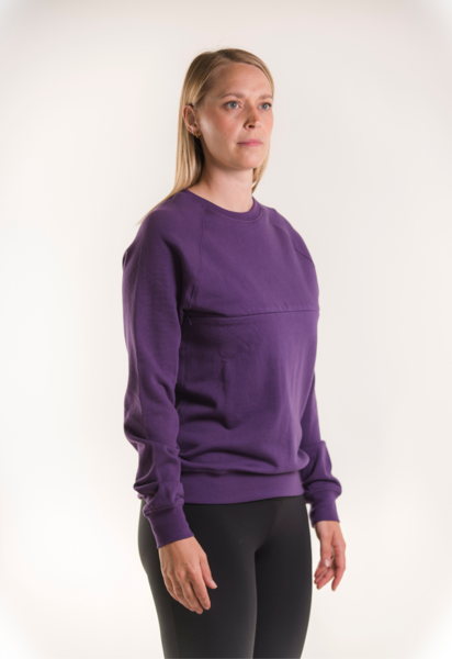 Sweatshirt med amningsfunktion - Lila