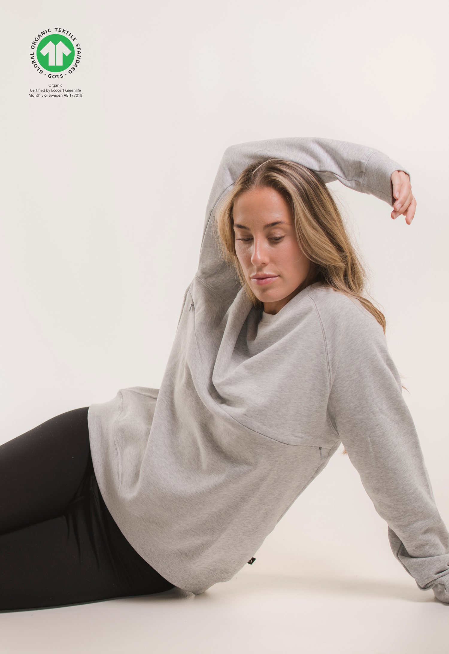 Sweatshirt med amningsfunktion - Grey melange