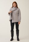 Stickad amningströja med polokrage - Light Grey Melange