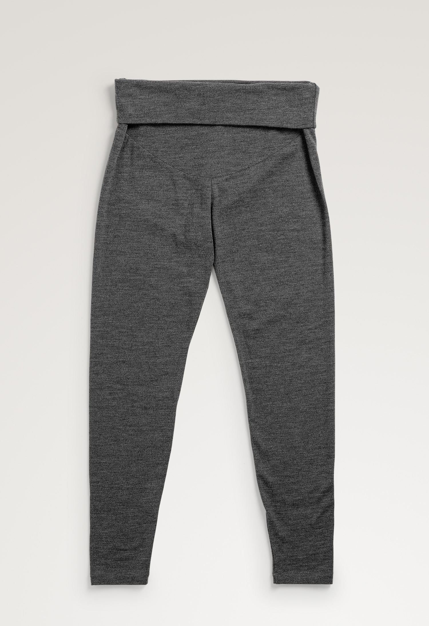 Gravidleggings i merinoull - Grey Melange