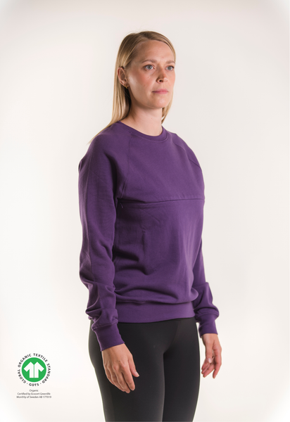 Sweatshirt med amningsfunktion - Lila