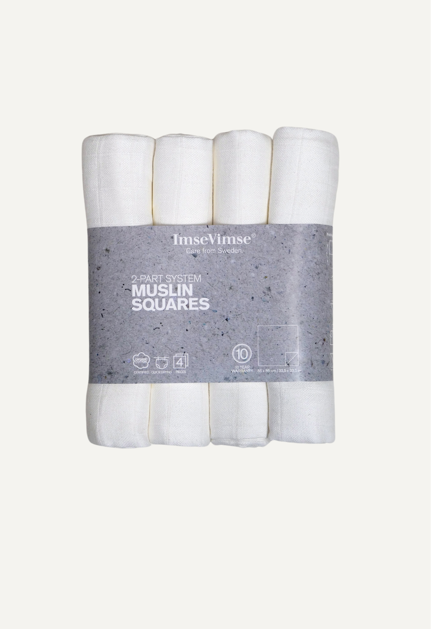 Muslin Diaper Squares - Vit - 4p 