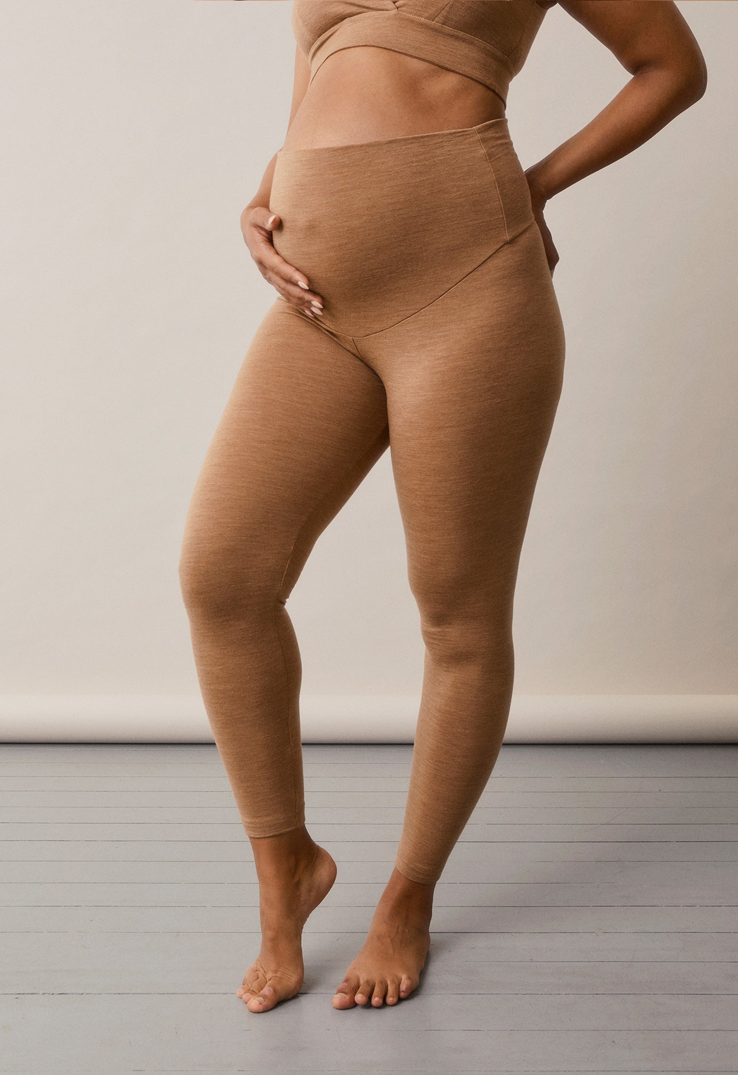 Product Image for Gravidleggings i merinoull - Brown Melange - S