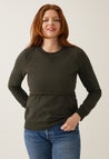 Sweatshirt med fleecefodrad amningsfunktion - Mossgrön