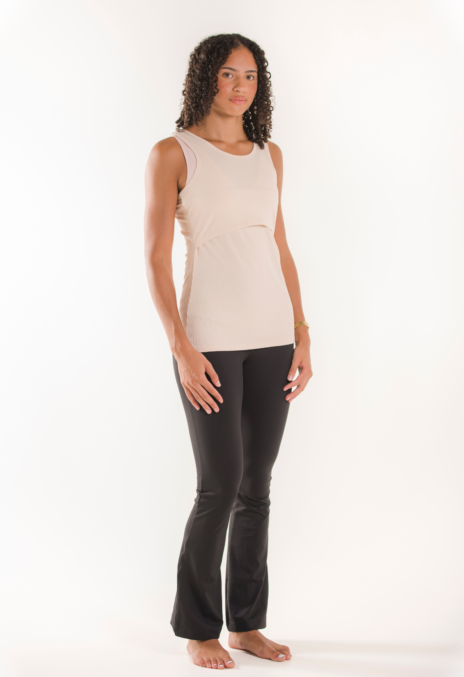 Product Image for Ribbat amningslinne - Soft Beige - L