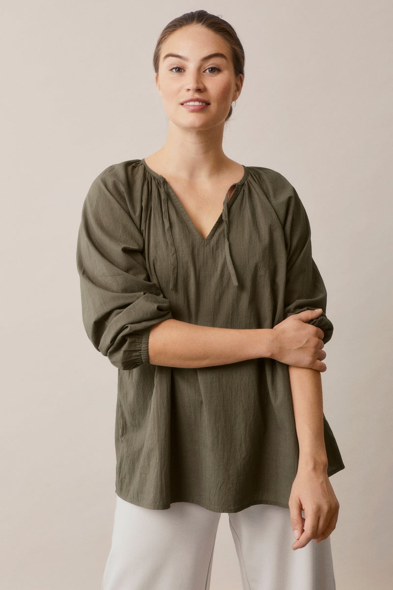 Poetess Blouse Pine Green