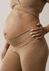 Gravidleggings i merinoull - Brown Melange